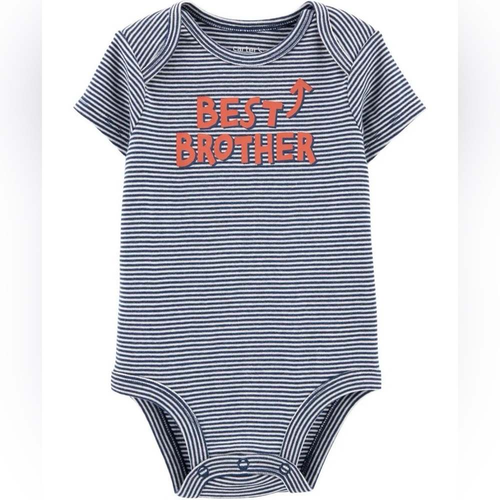 NWT Carter’s Baby Boy “Best Brother” Striped Bodysuit 24M